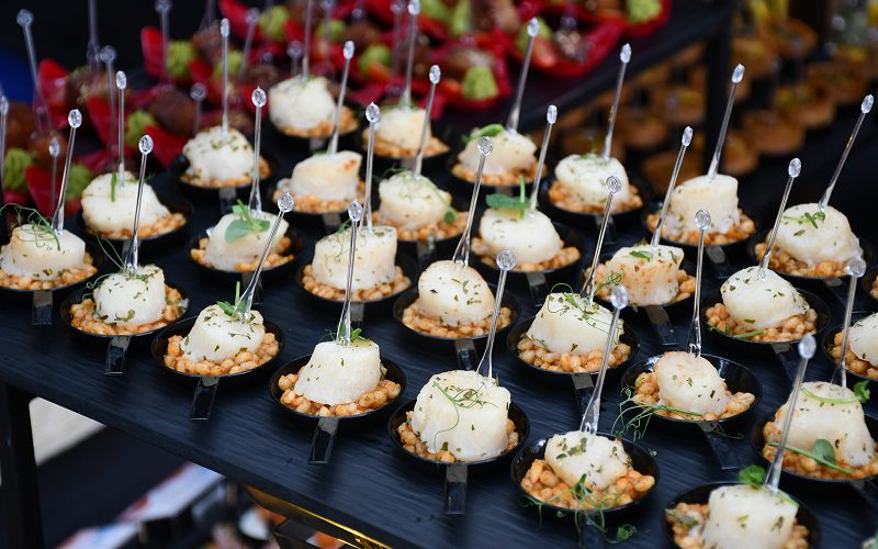 Individual gourmet appetizers served in waste-minimising small portions.