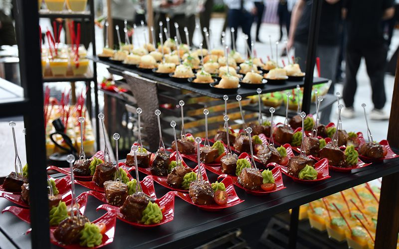 Gourmet bite-sized appetizers for a smart snack break.