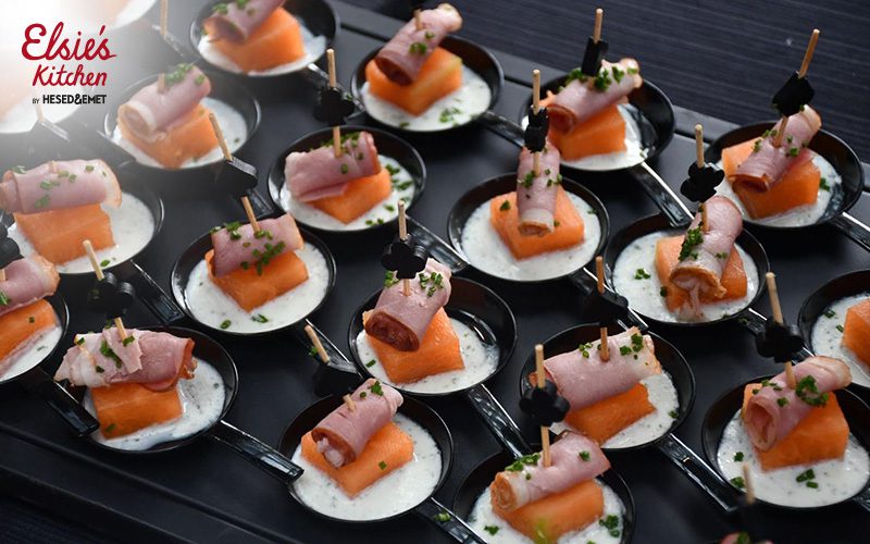 Freshly prepared local appetizers by Elsie's Kitchen catering.