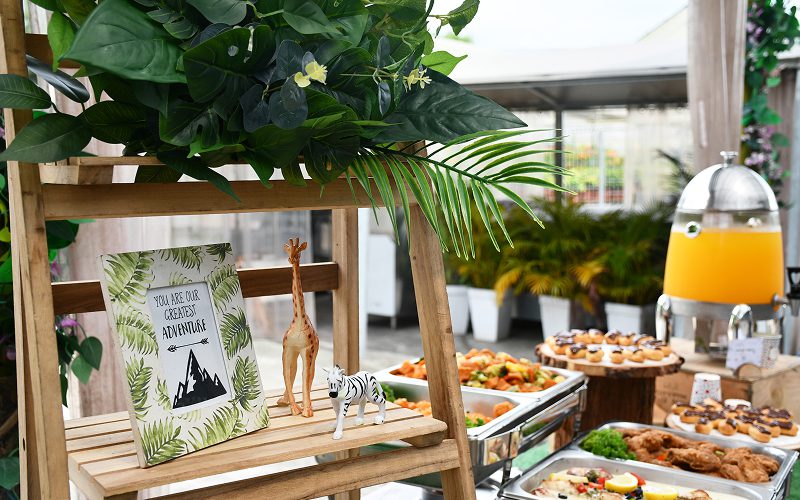 Outdoor catering buffet setup by Elsie's Kitchen Singapore.
