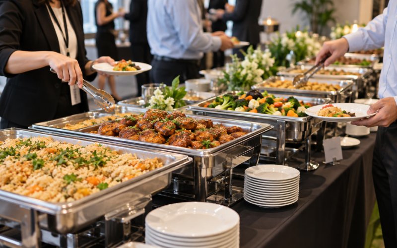 Catering buffet portion planning food waste reduction