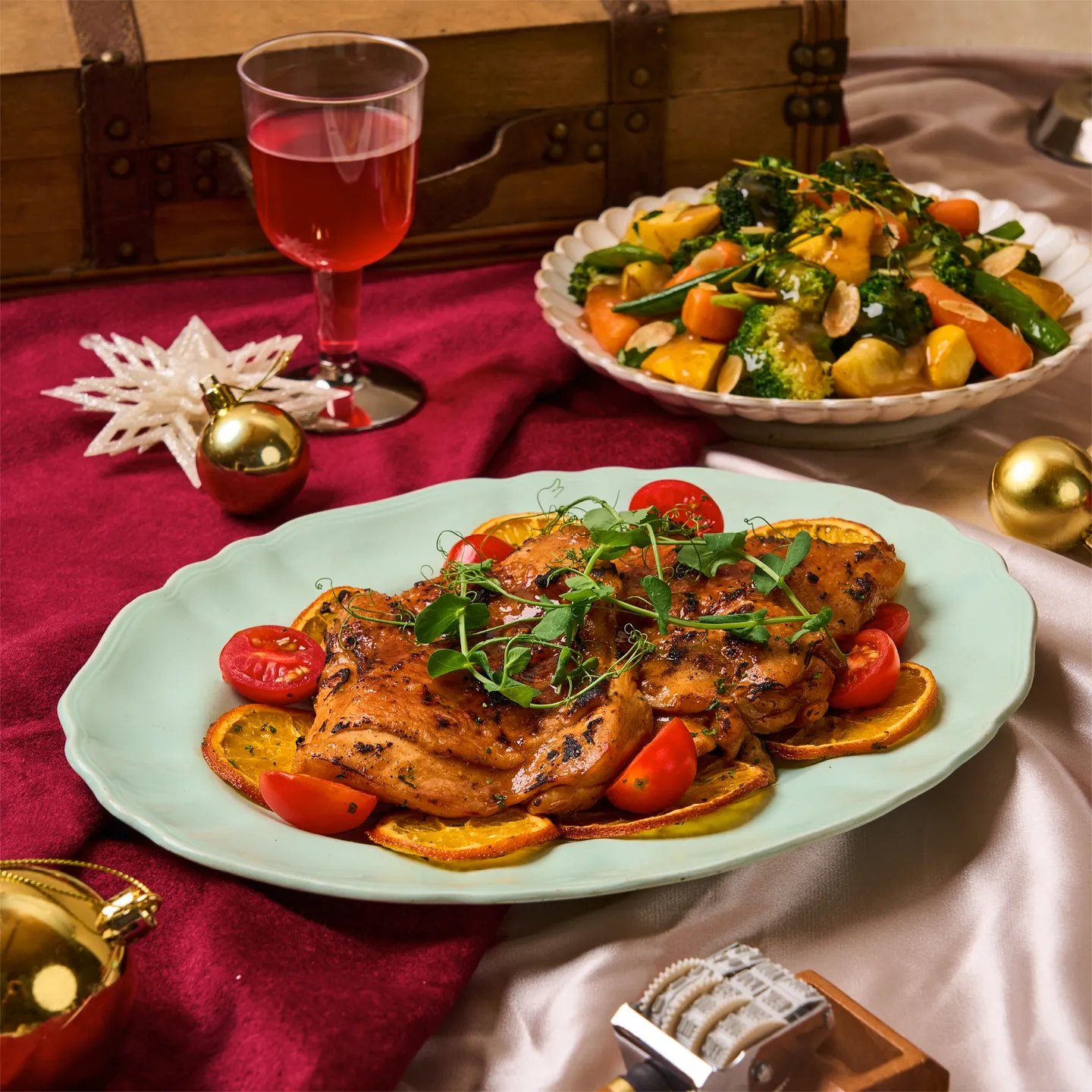 Herb & Garlic Roasted Chicken with Smoked Orange BBQ Glaze